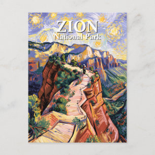 ゴッホ Zion Angels Landing ハイキングトレイル カスタムデザイン ポストカード