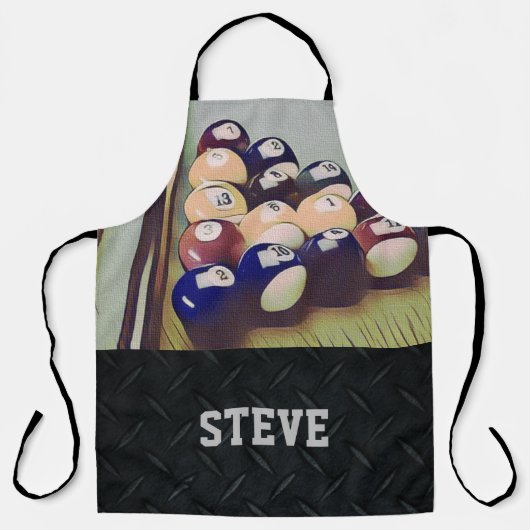 ゴツゴツしたビリヤードクールの男子スポーツ趣味 エプロン (正面)