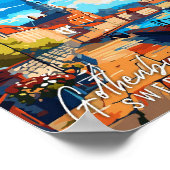 ゴテンブルグスウェーデンヴィンテージ旅行イラストレーション ポスター (角)