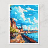 ゴテンブルグスウェーデンヴィンテージ旅行イラストレーション ポストカード (正面)