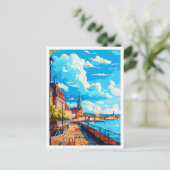 ゴテンブルグスウェーデンヴィンテージ旅行イラストレーション ポストカード (スタンド正面)