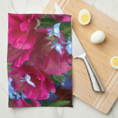 ゴデティアとロベリアのハンドタオル キッチンタオル (四つ折り)