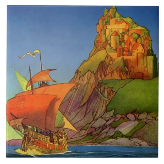 ゴドウィンフランク『船が現れた』 タイル (正面)