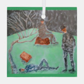 ゴドットガラスオーナメント待ち ガラスオーナメント (裏面)