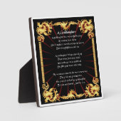 ゴドド娘の詩のプラーク – ブラックデザイン フォトプラーク (正面)