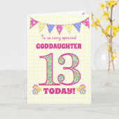 ゴドド娘13th誕生日プリムローゼバンティングカード カード (黄色い花)