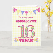 ゴドド娘16th誕生日プリムローゼバンティングカード カード (黄色い花)