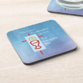 ゴドド娘，第一聖餐式，ターコイズ コースター (左側)