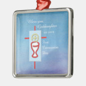 ゴドド娘，第一聖餐式，ターコイズ メタルオーナメント (左)