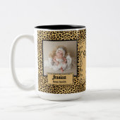 ゴドファーテ誇りを持ったィータアニマルプリントベビー写真 ツートーンマグカップ (左)