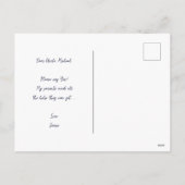 ゴドファープロポーズネイビーブルーヴィンテージクレストクロス シーズンポストカード (裏面)