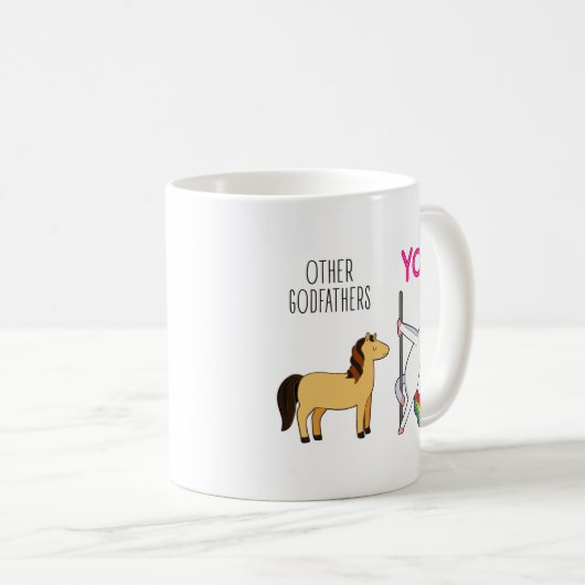 ゴドファーユニコーンおもしろいコーヒーマグ コーヒーマグカップ (正面右)