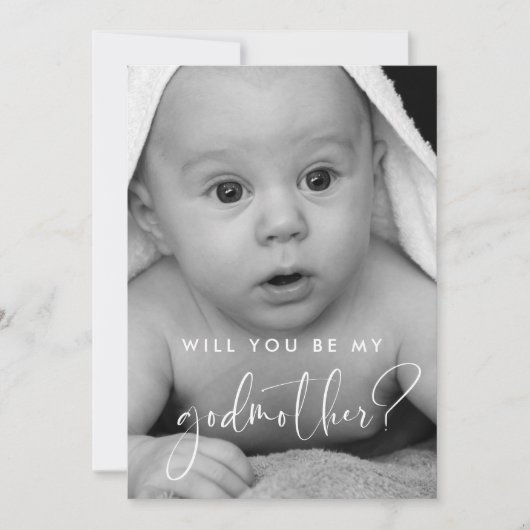 ゴドマエレガントザーモダンプロポーザル写真カード 招待状 (正面)