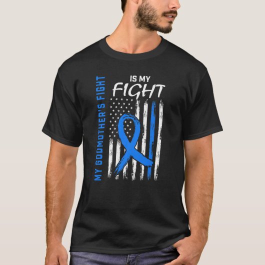 ゴドマザータイプ2型糖尿病認識度米国国旗 Tシャツ (正面)