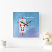 ゴドーター第1回聖体拝領ターコイズ スクエア壁時計 (ホーム)