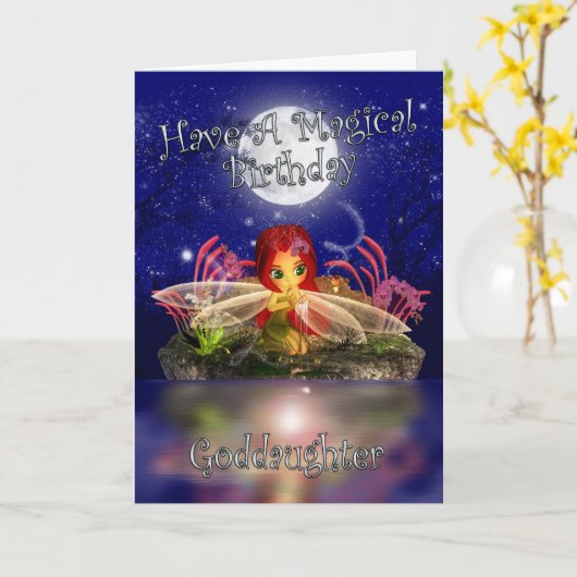 ゴドーター誕生日カードカウトリトルフェアリーワ カード (黄色い花)