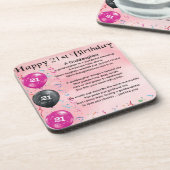 ゴドーター・ポエム21歳の誕生日デザイン コースター (左側)