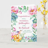 ゴド娘と夫おめでとう カード (黄色い花)