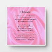 ゴド娘の詩のプラーク – ピンクシルクデザイン フォトプラーク (正面)