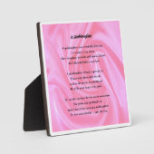 ゴド娘の詩のプラーク – ピンクシルクデザイン フォトプラーク (正面)