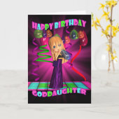 ゴド娘ハッピーバースデーかわいい小さなかわいこちゃん カード (黄色い花)