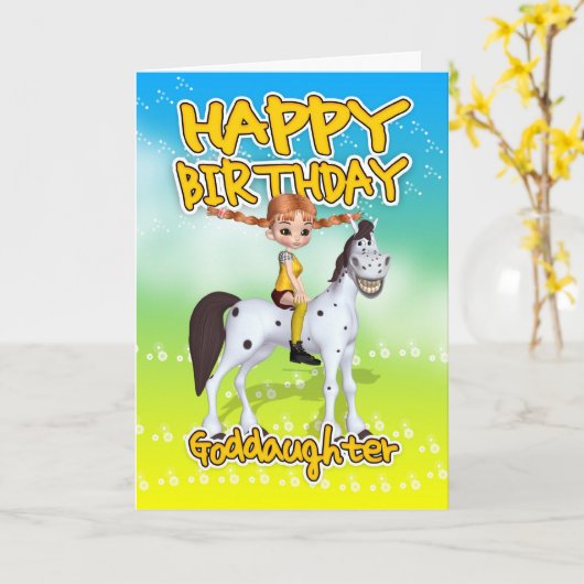 ゴド娘誕生日カード – かわいこちゃんパイロングストッキング カード (黄色い花)