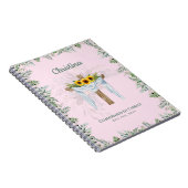 ゴド娘CONFIRMATIONピンクのひまわりフローラ ノートブック (右側)