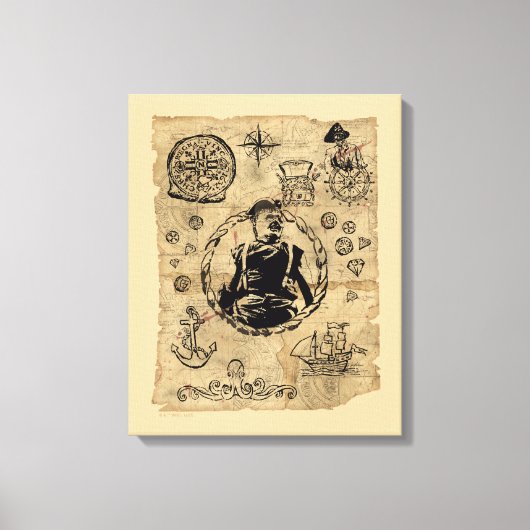 ゴニーズスロースの宝の地図 キャンバスプリント (正面)