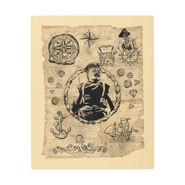 ゴニーズスロースの宝の地図 メタルプリント (正面)