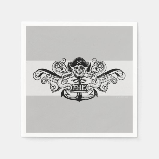 ゴニー「決して死ぬとは言わない」海賊いかりバッジ スタンダードカクテルナプキン (正面)