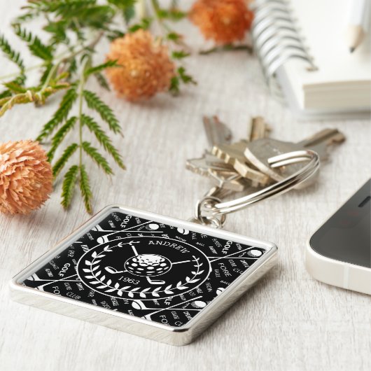 ゴパーソナライズされたルスタイリッシュフロゴ キーホルダー (側面)