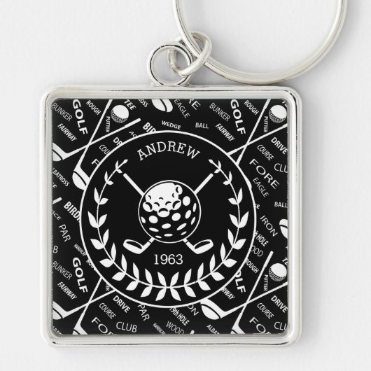 ゴパーソナライズされたルスタイリッシュフロゴ キーホルダー (正面)