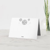 ゴヒックブラックグレーレトロディスコ結婚ボール サンキューカード (裏面)