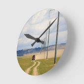 ゴビ砂漠の土道4台 ラウンド壁時計 (傾斜)