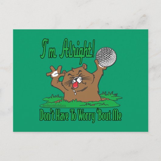 ゴファーとゴルフボール ポストカード (正面)