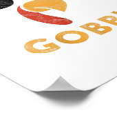 ゴブブルターキー感謝祭の日ギフトヴィンタグ ポスター (角)