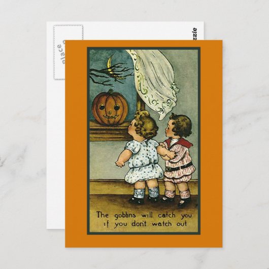 ゴブリンが君を捕まえる….かわいいハロウィンカード ポストカード (正面/裏面)