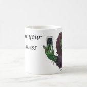 ゴブリンガールフォンセルフィーファンタジーアートコーヒーマグ コーヒーマグカップ (中央)