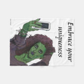 ゴブリンガールフォンセルフィーファンタジーフリースブランケット フリースブランケット (正面(横))