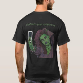 ゴブリンガール携帯セルフィーユニークファンタジーシャツ Tシャツ