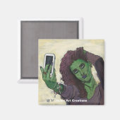 ゴブリンガール携帯電話セルフィボタンマグネット マグネット (正面/裏面)