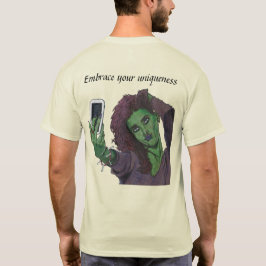 ゴブリンガール携帯電話セルフィーファンタジーアートTシャツ Tシャツ