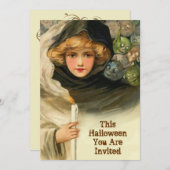 ゴブリンズピーキングヴィンテージハローウィンパーティ招待状 招待状 (正面/裏面)