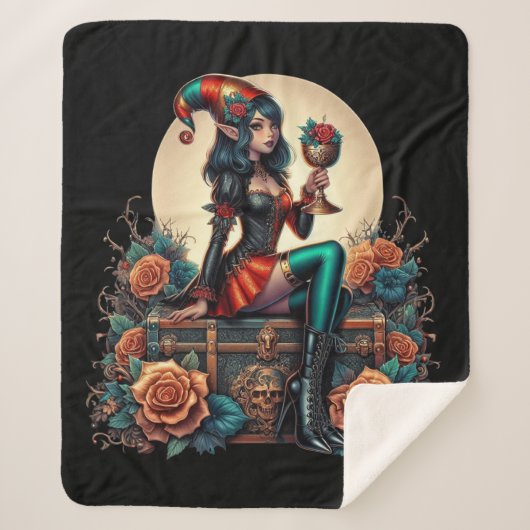 ゴブリントゴシックフェアリーファンタジーハロマス シェルパブランケット (正面)