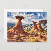 ゴブリンバレー州パークウォーター絵を描カラー ポストカード (正面/裏面)