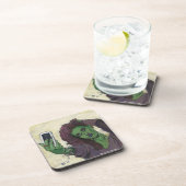 ゴブリン女の子の携帯電話セルフィーのプラスチックコースター コースター (右側)