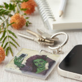 ゴブリン女の子の携帯電話セルフィーグラフィックキーチェーン キーホルダー (正面右)