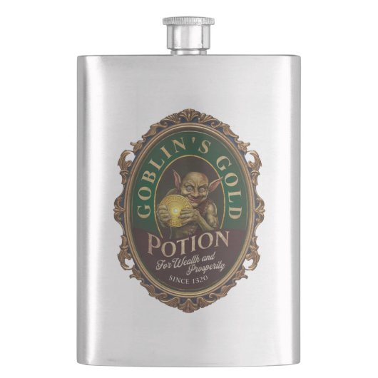 ゴブリン金ゴールドポーションハローウィンパーティヴィンテージ フラスク (正面)