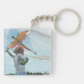ゴブリン飛んでいるドラゴンカイトファンタジーキーチェーン キーホルダー (裏面)