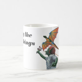 ゴブリン飛んでいるドラゴンカイトファンタジーコーヒーマグ コーヒーマグカップ